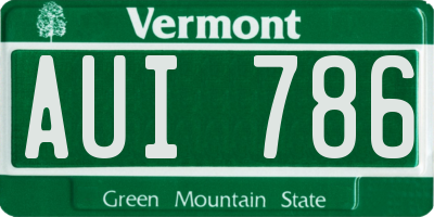 VT license plate AUI786