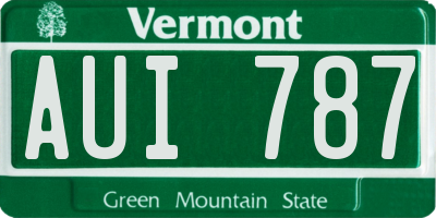 VT license plate AUI787