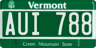 VT license plate AUI788