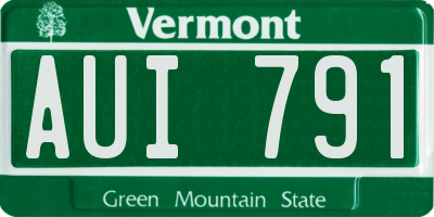 VT license plate AUI791