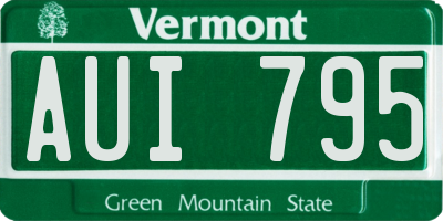 VT license plate AUI795