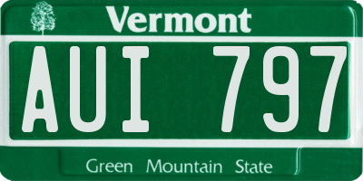 VT license plate AUI797