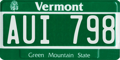 VT license plate AUI798