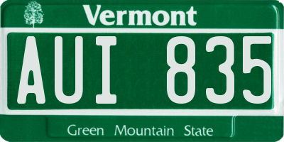 VT license plate AUI835