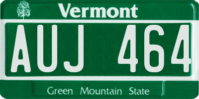 VT license plate AUJ464