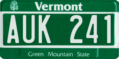 VT license plate AUK241