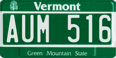 VT license plate AUM516
