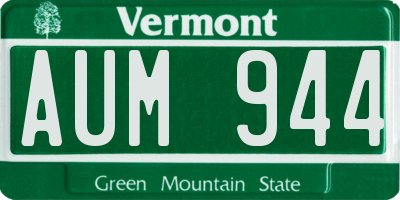 VT license plate AUM944
