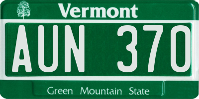 VT license plate AUN370