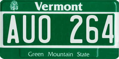 VT license plate AUO264