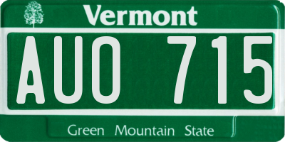 VT license plate AUO715