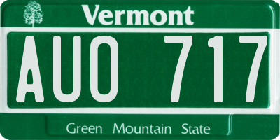 VT license plate AUO717