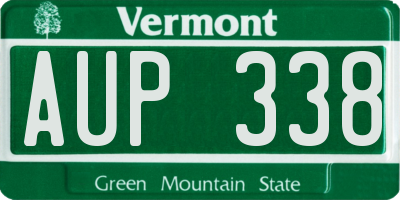 VT license plate AUP338