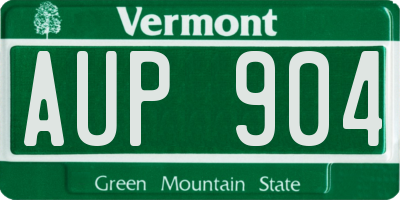 VT license plate AUP904