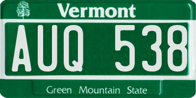 VT license plate AUQ538