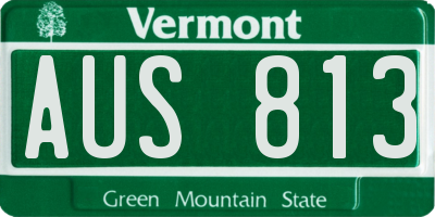VT license plate AUS813