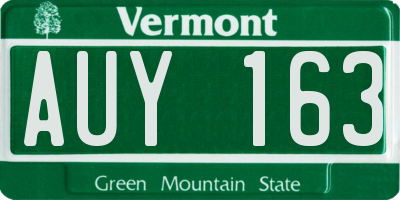 VT license plate AUY163