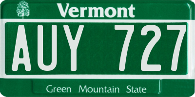 VT license plate AUY727