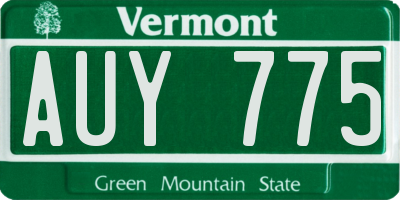 VT license plate AUY775