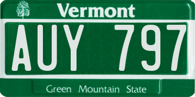 VT license plate AUY797