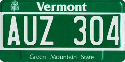VT license plate AUZ304