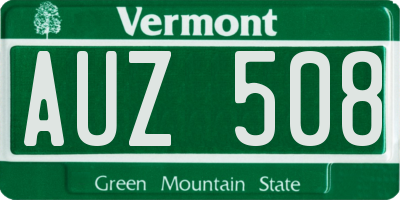 VT license plate AUZ508