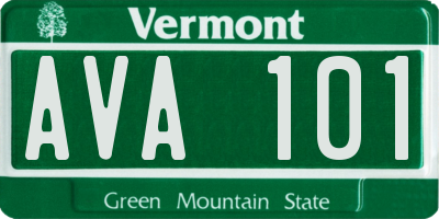 VT license plate AVA101