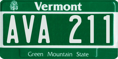 VT license plate AVA211