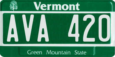 VT license plate AVA420
