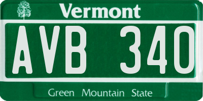 VT license plate AVB340