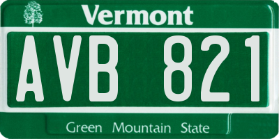 VT license plate AVB821