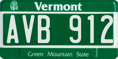 VT license plate AVB912