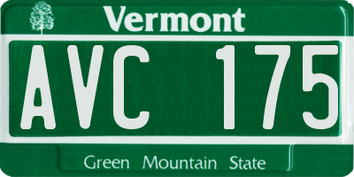 VT license plate AVC175