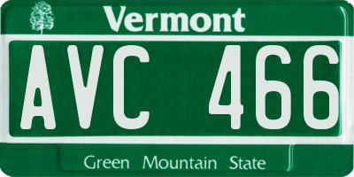 VT license plate AVC466