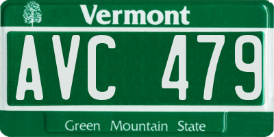 VT license plate AVC479