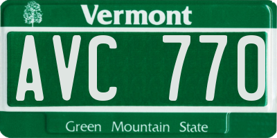 VT license plate AVC770