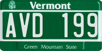 VT license plate AVD199