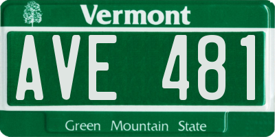 VT license plate AVE481