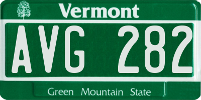 VT license plate AVG282