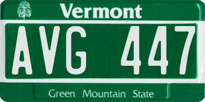 VT license plate AVG447