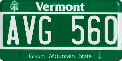 VT license plate AVG560