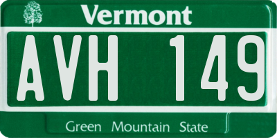 VT license plate AVH149