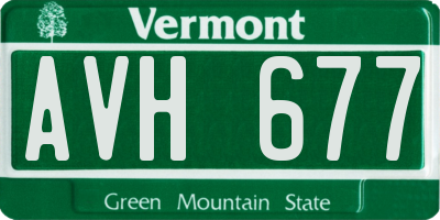 VT license plate AVH677