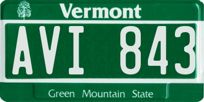 VT license plate AVI843