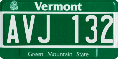 VT license plate AVJ132