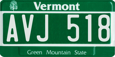 VT license plate AVJ518
