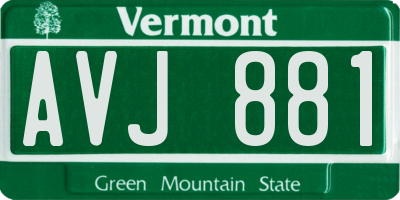 VT license plate AVJ881