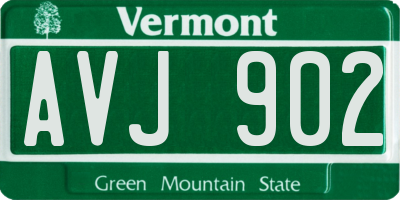VT license plate AVJ902