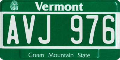 VT license plate AVJ976