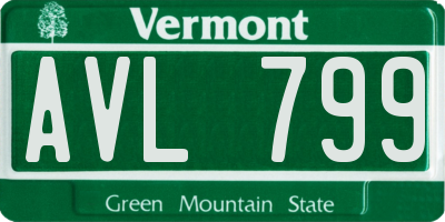 VT license plate AVL799
